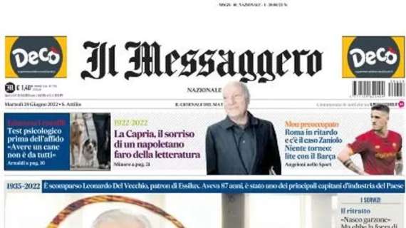 Il Messaggero - Abruzzo: "Pescara, Clemenza 'stoppa' Lescano"