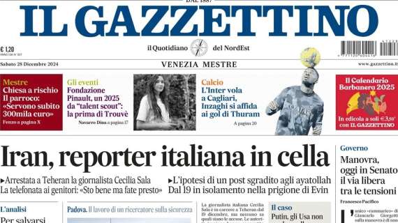 Il Gazzettino - ed. Padova: "Curva Sud, ecco il contributo della Regione"