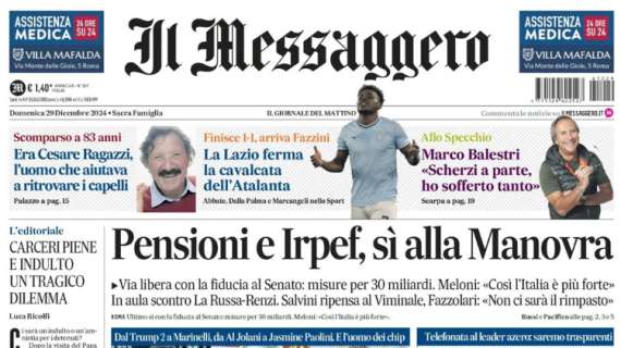 Il Messaggero: "Fere, la festa è finita. Ora si torna a sudare"