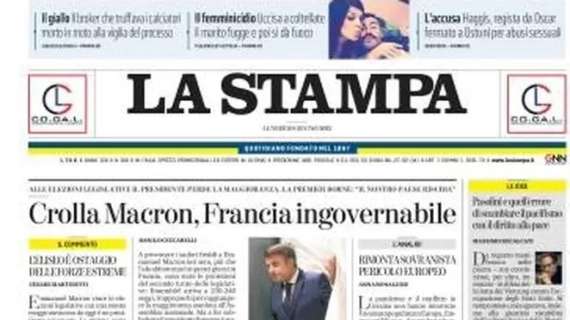 La Stampa: "Novara tra sondaggi e riflessioni. 3/4 a rischio taglio"