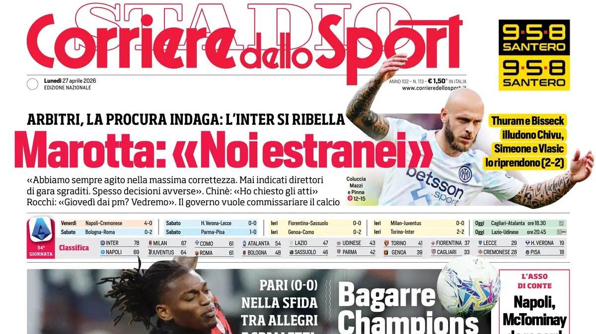 Corriere dello Sport: "Arezzo, la Serie B è tua" - gioia dopo 19 anni