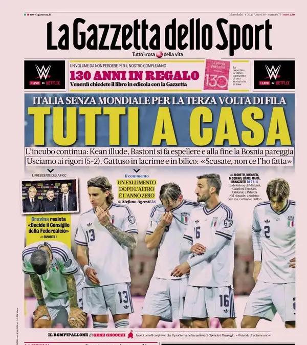 Rassegna stampa Le prime pagine dei quotidiani sportivi