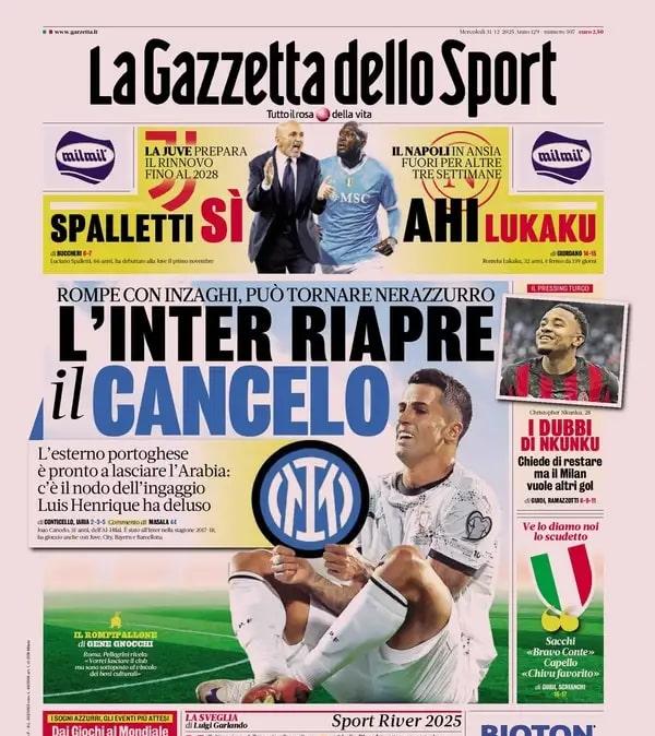Rassegna stampa Le prime pagine dei quotidiani sportivi
