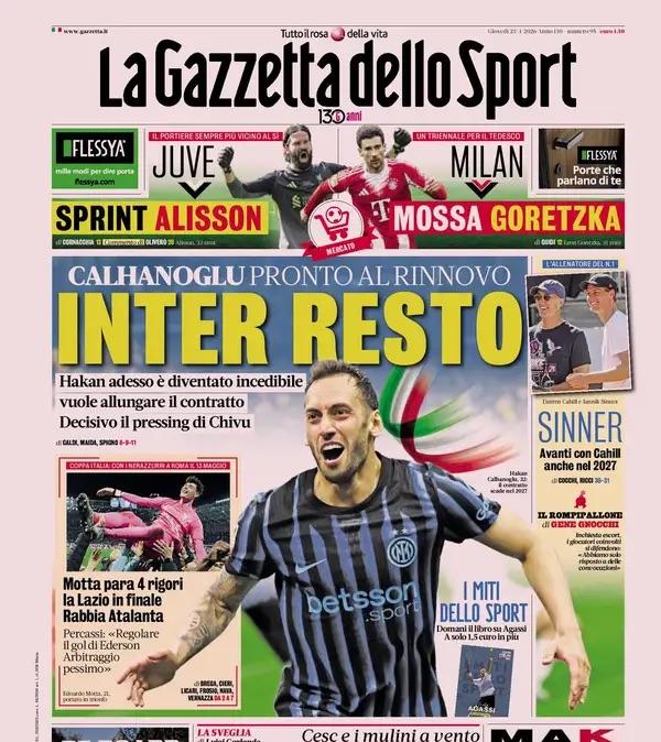 La Gazzetta dello Sport: "La corsa alla Figc: fair play Malagò-Abete"