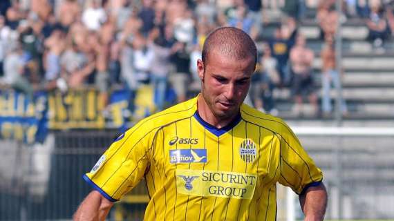 Emanuele Berrettoni (Hellas Verona): autore del &quot;gol della tranquillit&agrave;&quot; a Sorrento