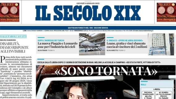 Il Secolo XIX - ed. Levante: "Accelerata dell'Entella per Fall"