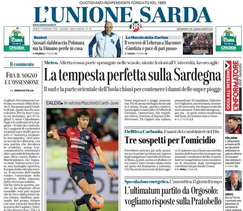 Pisacane e Mazzitelli in vetrina. L'Unione Sarda: "E' un Cagliari da impazzire"