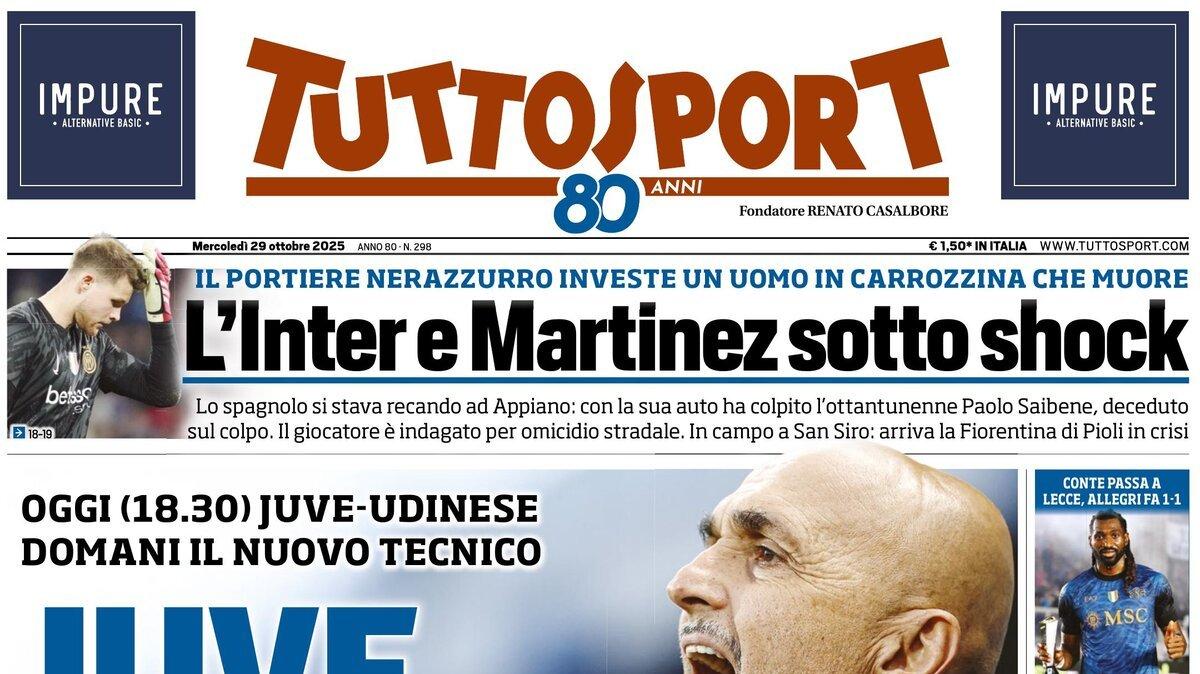 Oggi l'Udinese, domani il nuovo tecnico. Apertura Tuttosport: "Juve, Spalletti ci crede"