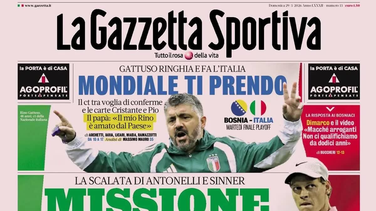 Gattuso ringhia e fa l'Italia. Gazzetta: "Mondiale ti prendo"