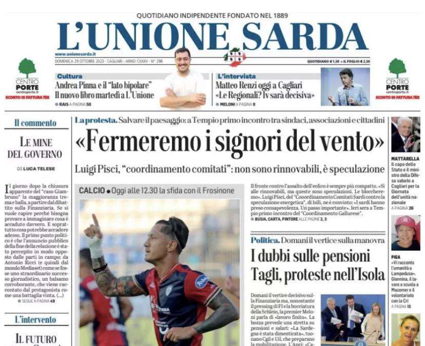 L'Unione Sarda - Cagliari, Ranieri e la tentazione Lapadula. Ecco le possibili scelte del tecnico rossoblù