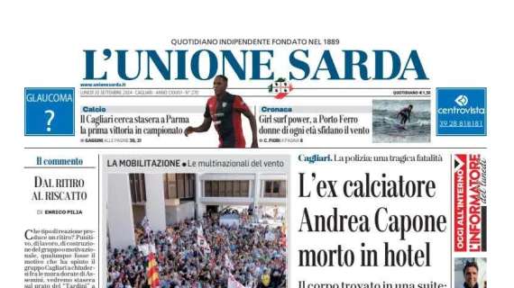 L'Unione Sarda - L'ex rossoblù Capone trovato morto in una suite d'albergo. La polizia: tragica fatalità. Oggi l'autopsia per chiarire ogni dubbio