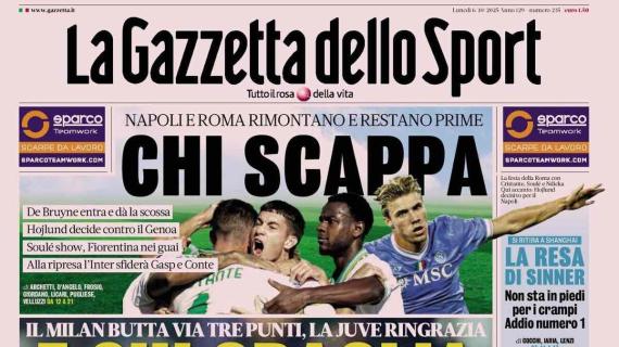 "Chi scappa. E chi sbaglia". L'apertura della Gazzetta dello Sport