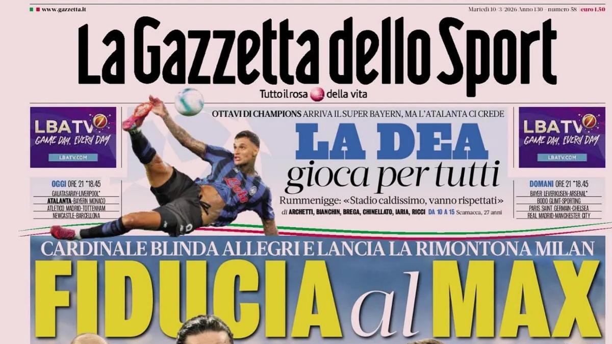 Cardinale blinda Allegri e lancia la rimontona Milan. Gazzetta: Fiducia al Max"