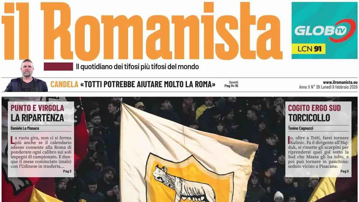 Ore 20:45 Roma-Cagliari. Il Romanista: "Rivincita"