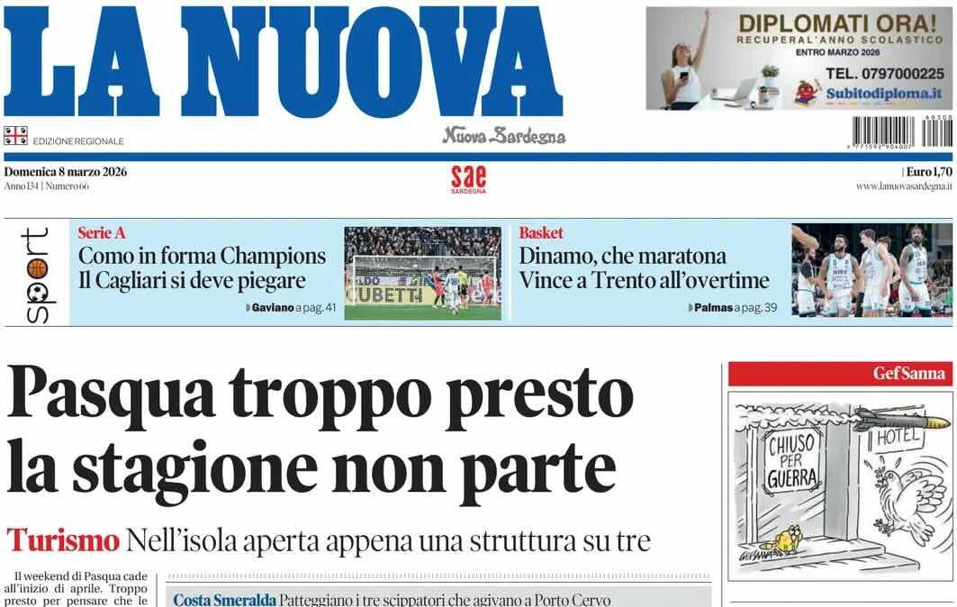 Rossoblù ko a testa alta. La Nuova Sardegna: "Como in forma Champions. Il Cagliari si deve piegare"