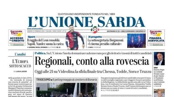 L'Unione Sarda - Il ruggito del Leon rossoblù: Napoli, Nandez suona la carica