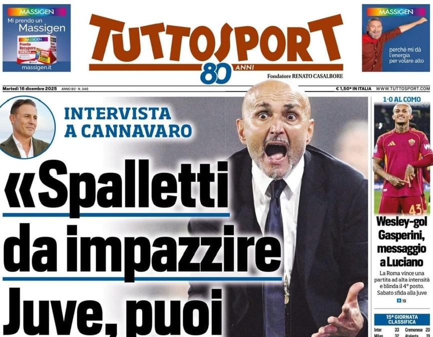 Un grande ex lancia i bianconeri. Tuttosport: "Cannavaro: 'Spalletti da impazzire, Juve, puoi sognare'"
