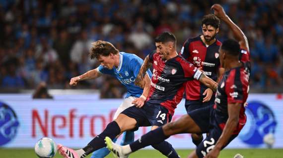 Napoli-Cagliari 1-0 - Anguissa segna il gol vittoria a 20'' dalla fine. Termina l'incontro