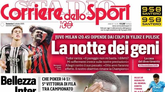 Bellezza Inter. L'apertura del Corriere dello Sport: "Troppo Bonny"