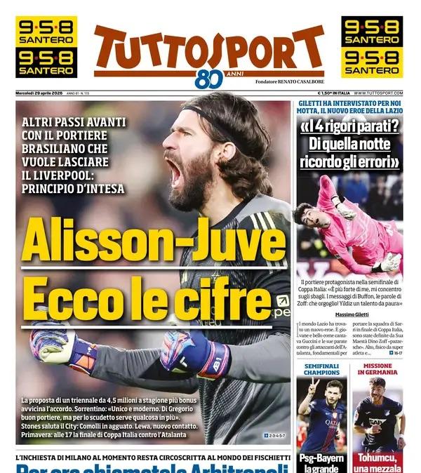 Altri passi avanti per il portiere brasliano. Tuttosport: "Alisson-Juve. Ecco le cifre"