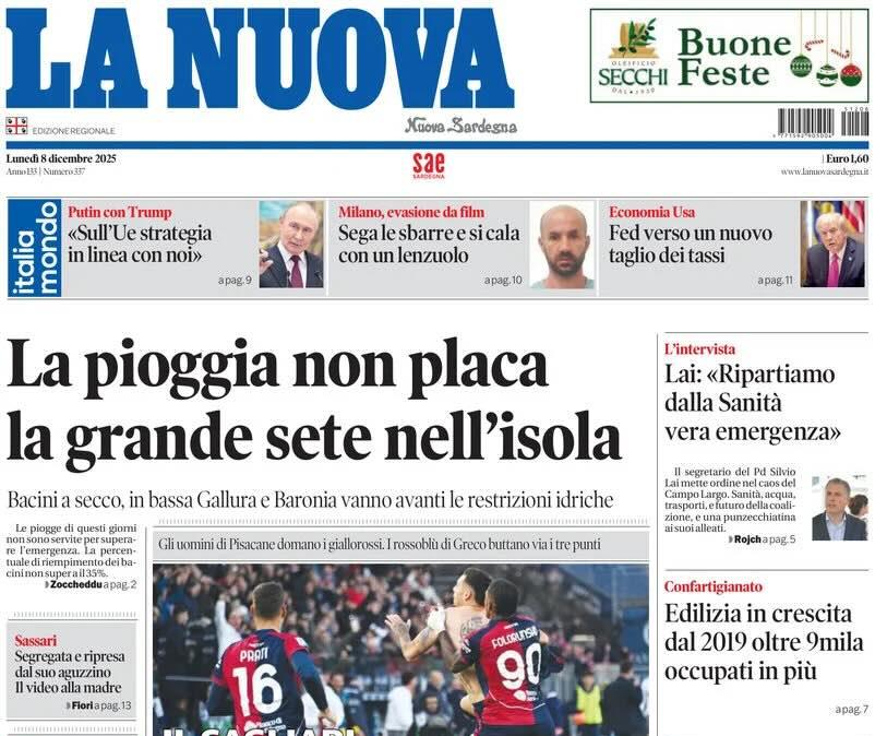 Giallorossi dominati alla Domus, La Nuova Sardegna: "Il Cagliari sbrana la Roma"