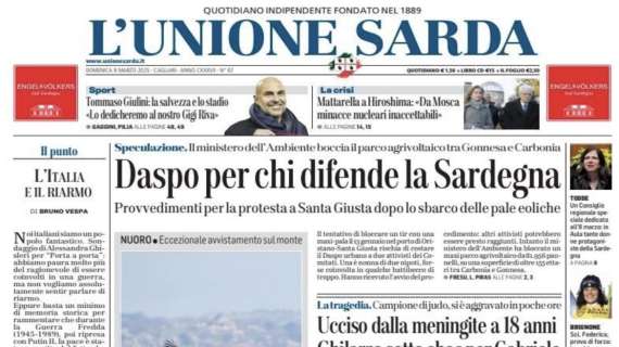 L'Unione Sarda - "Lo stadio si chiamerà Gigi Riva"