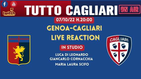 LIVE TC - LIVE REACTION di TuttoCagliari! Segui con noi la gara! 