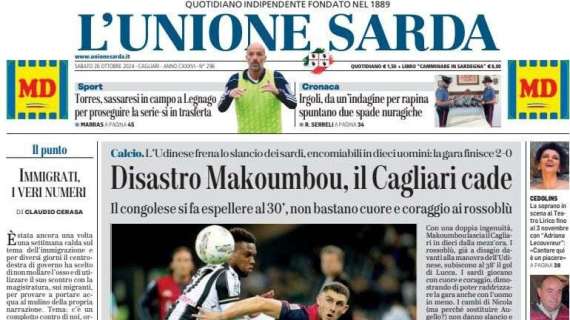 L'Unione Sarda - Disastro Makoumbou, il Cagliari cade