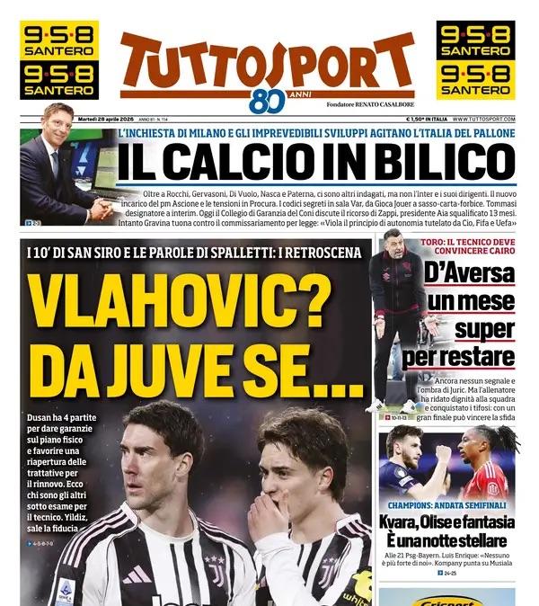I 10' di San Siro e le parole di Spalletti. Tuttosport: "Vlahovic? Da Juve se...".