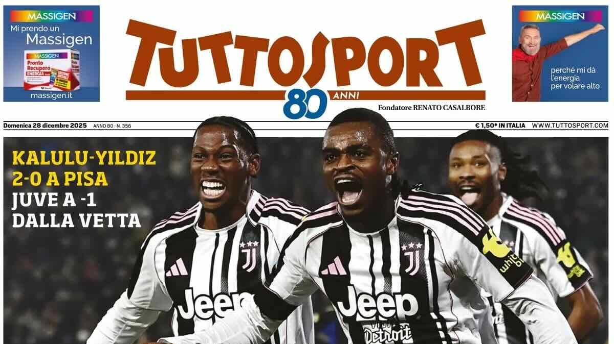 Juve a -1 dalla vetta, Tuttosport: "Eccoci!"