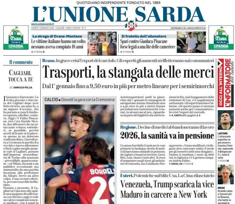 Nicola sulla strada del Cagliari. L'Unione Sarda: "A Cremona per cercare il colpo. Rodriguez e Idrissi possibili titolari. Dubbi in avanti"