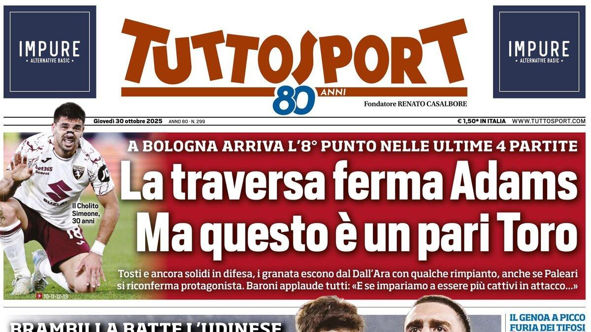 Brambilla consegna a Spalletti una Juve rinfrancata. Apertura Tuttosport: "Buon lavoro, Luciano"