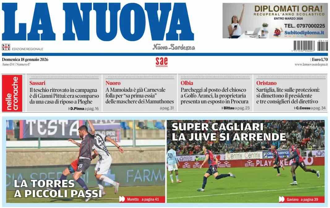 Mazzitelli mette la firma sull'impresa rossoblù. La Nuova Sardegna: "Super Cagliari, la Juve si arrende"