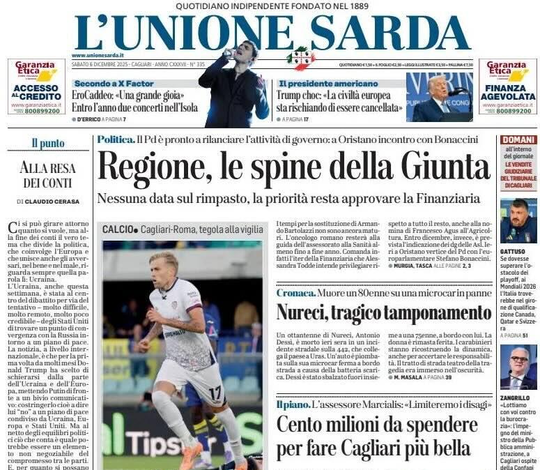 Cagliari-Roma, tegola alla vigilia. L'Unione Sarda: "Per Mattia Felici stagione finita"