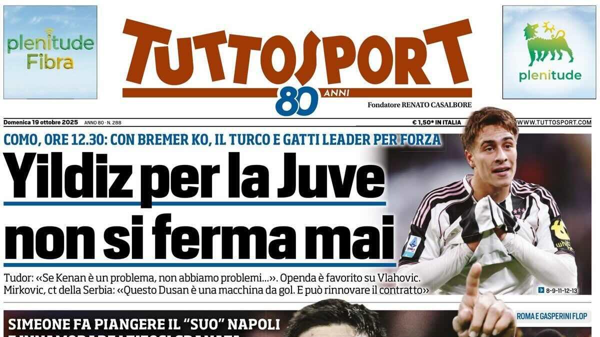 Simeone fa piangere il "suo" Napoli. L'apertura di Tuttosport: "L’Inter urla state Bonny e torna prima"