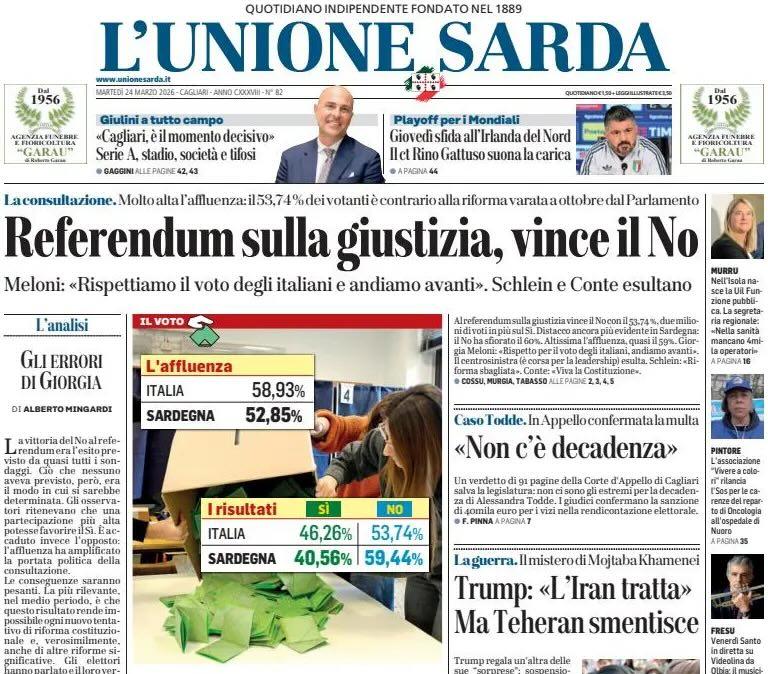 Serie A, stadio, società e tifosi. L'Unione Sarda: "Giulini a tutto campo"