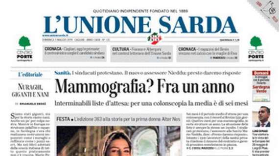 L'Unione Sarda: "Il Cagliari prova a fermare il Napoli"
