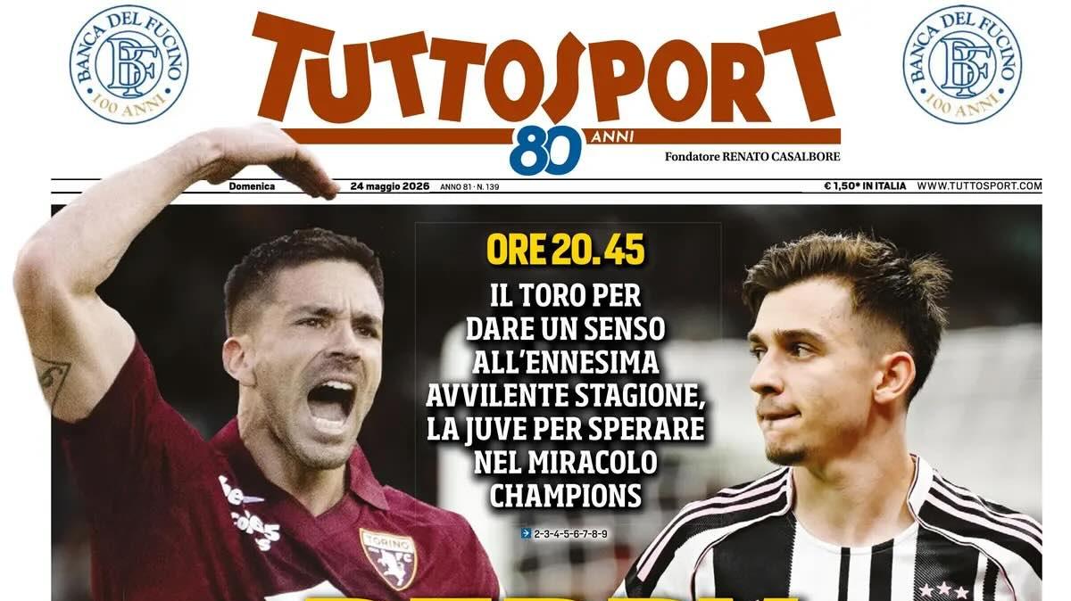 Spalletti appeso ai risultati di Milan e Roma. Tuttosport: "Derby disperato"