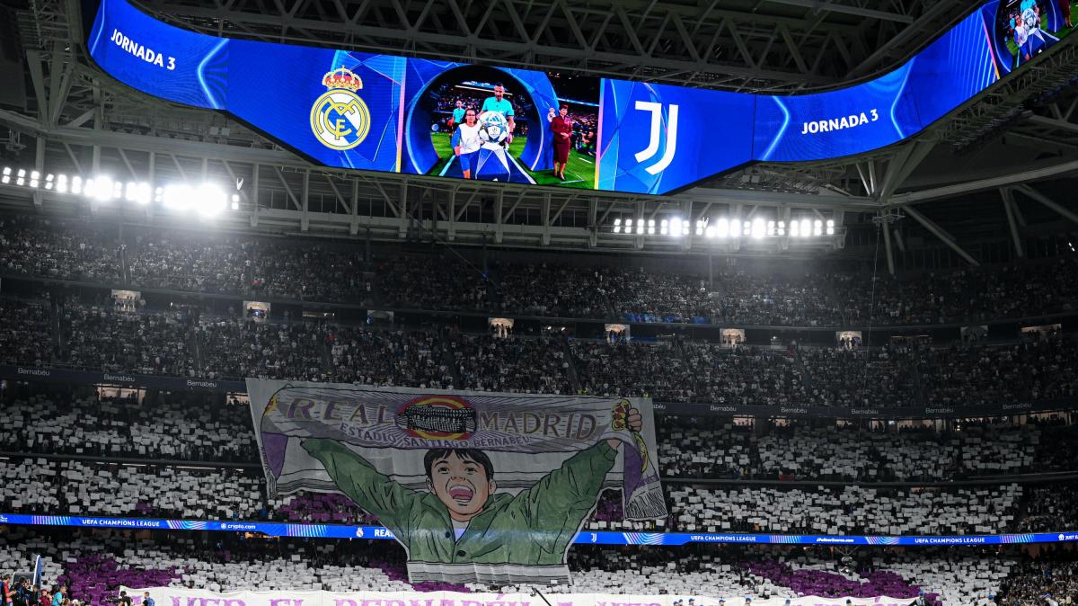 I tifosi del Real Madrid "provocano" la Juventus con una particolare coreografia