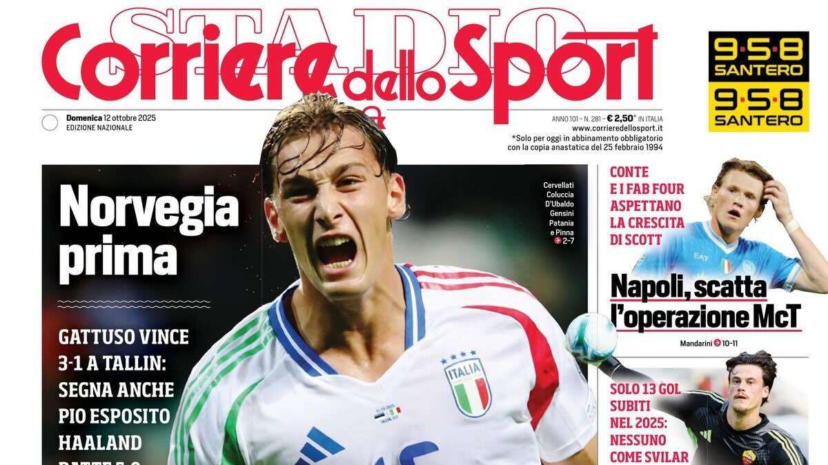 Italia condannata allo spareggio per il Mondiale. L'apertura del Corriere dello Sport: "Senza storia"