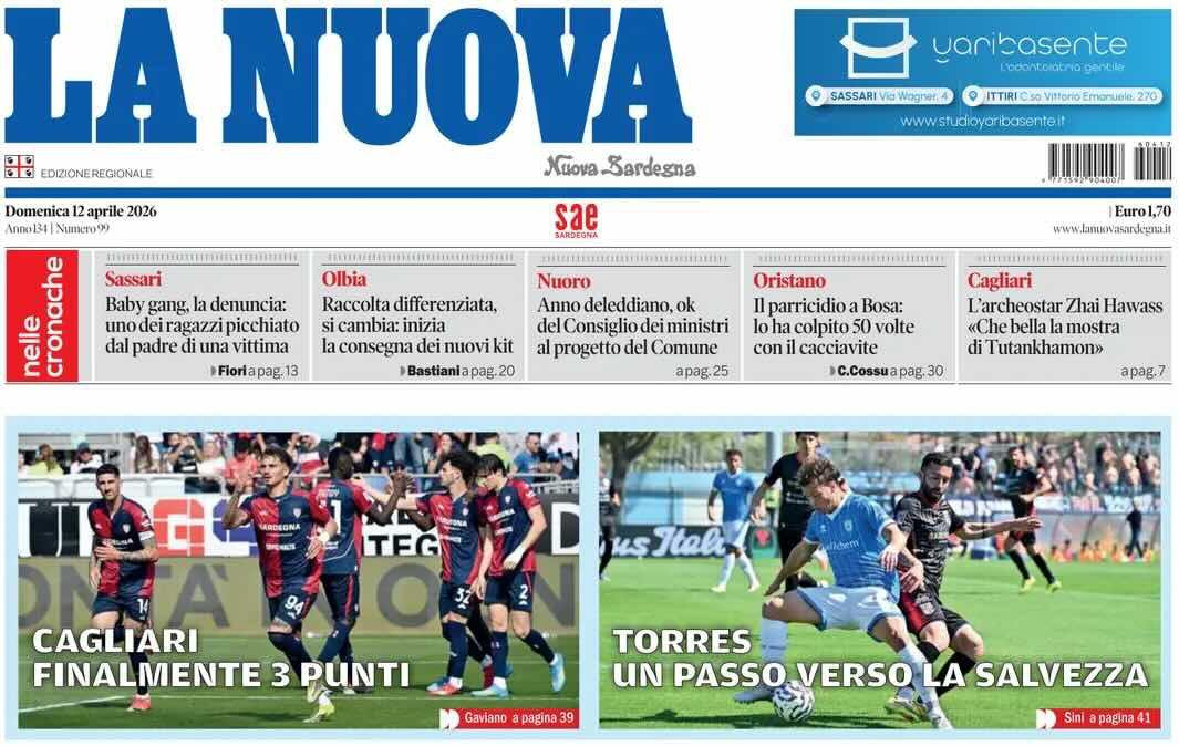 Ci pensa Esposito. La Nuova Sardegna: "Cagliari, finalmente 3 punti"