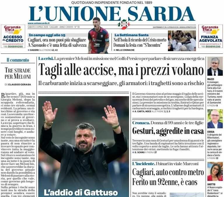 Tornano Borrelli e Belotti. L'Unione Sarda: "Cagliari, ora non puoi più sbagliare. A Sassuolo c'è una fetta di salvezza. Le scelte di Pisacane"