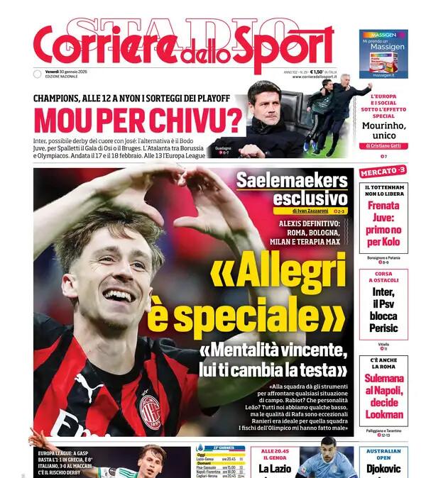 Alexis definitivo: Roma, Bologna, Milan e terapia Max. Corsport: "Saelemaekers: «Allegri è speciale»"