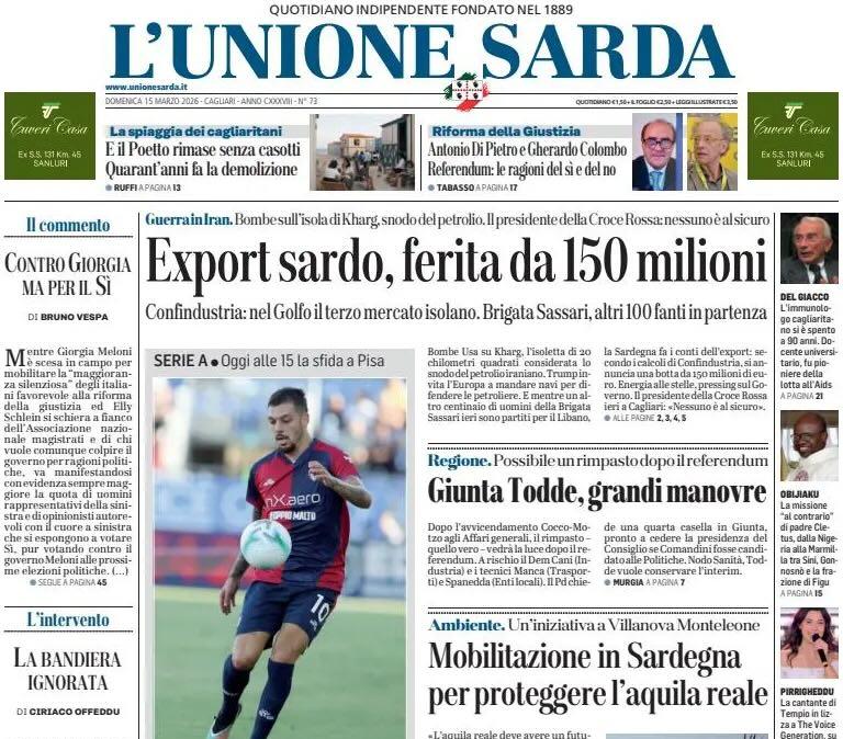 Pisacane ritrova Gaetano. L'Unione Sarda: "Oggi a Pisa il Cagliari può e vuole mettere le mani sulla salvezza. Le scelte del tecnico"