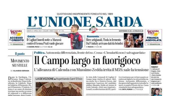 L'Unione Sarda - Il Cagliari lunedì notte a Marassi: contro il Genoa Prati vuole giocare. Solo 7 palloni persi in 22 partite