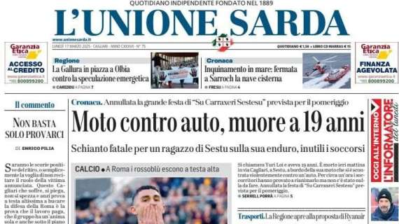 L'Unione Sarda - Il Cagliari sconfitto da Ranieri