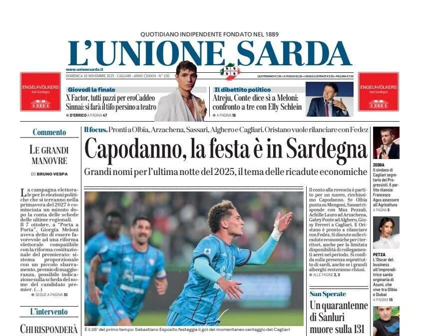 Rossoblù, ma a mani vuote. L'Unione Sarda: "Cagliari, non basta il cuore"