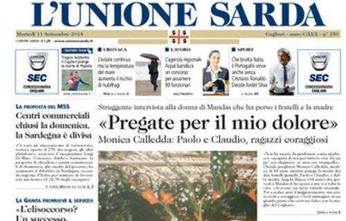 L'Unione Sarda contro la Nazionale di Mancini: "Che brutta Italia"
