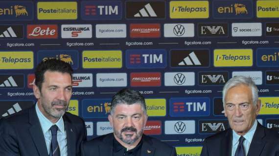 Gravina in conferenza stampa al fianco di Gattuso: "La Nazionale ha bisogno di lui"
