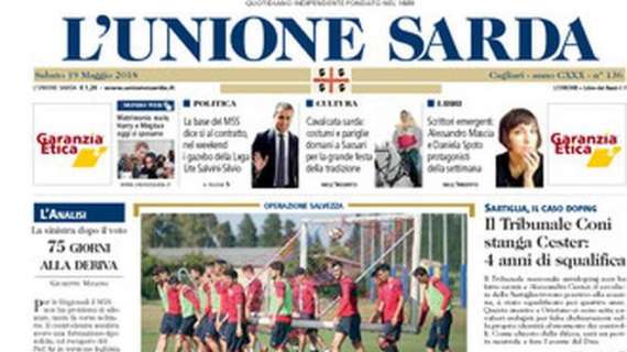  L'Unione Sarda:  "Cagliari pronto per la sfida con l'Atalanta"
